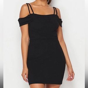 Teeze Me Junior's Off The Shoulder Dress Black Size 3/4